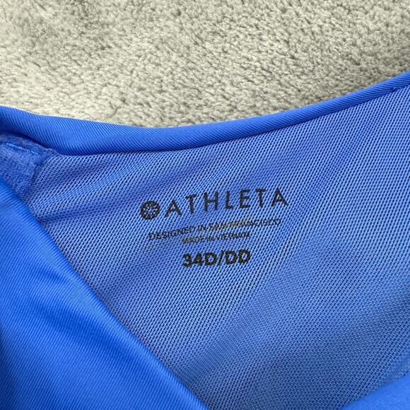 ATHLETA Maldives High Neck‎ Swim Tank Underwire Tankini Yacht Blue Sz 34D/DD - Picture 11 of 12